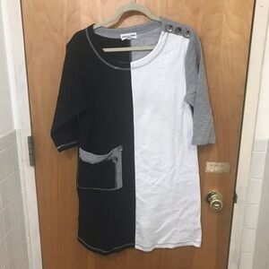 Neon Buddha black and white tunic shift dress sz XS